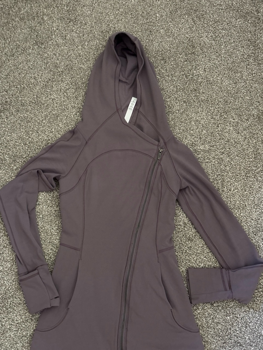 lululemon athletica mauve Hooded Zip Jacket with Brushed Metal Zipper
